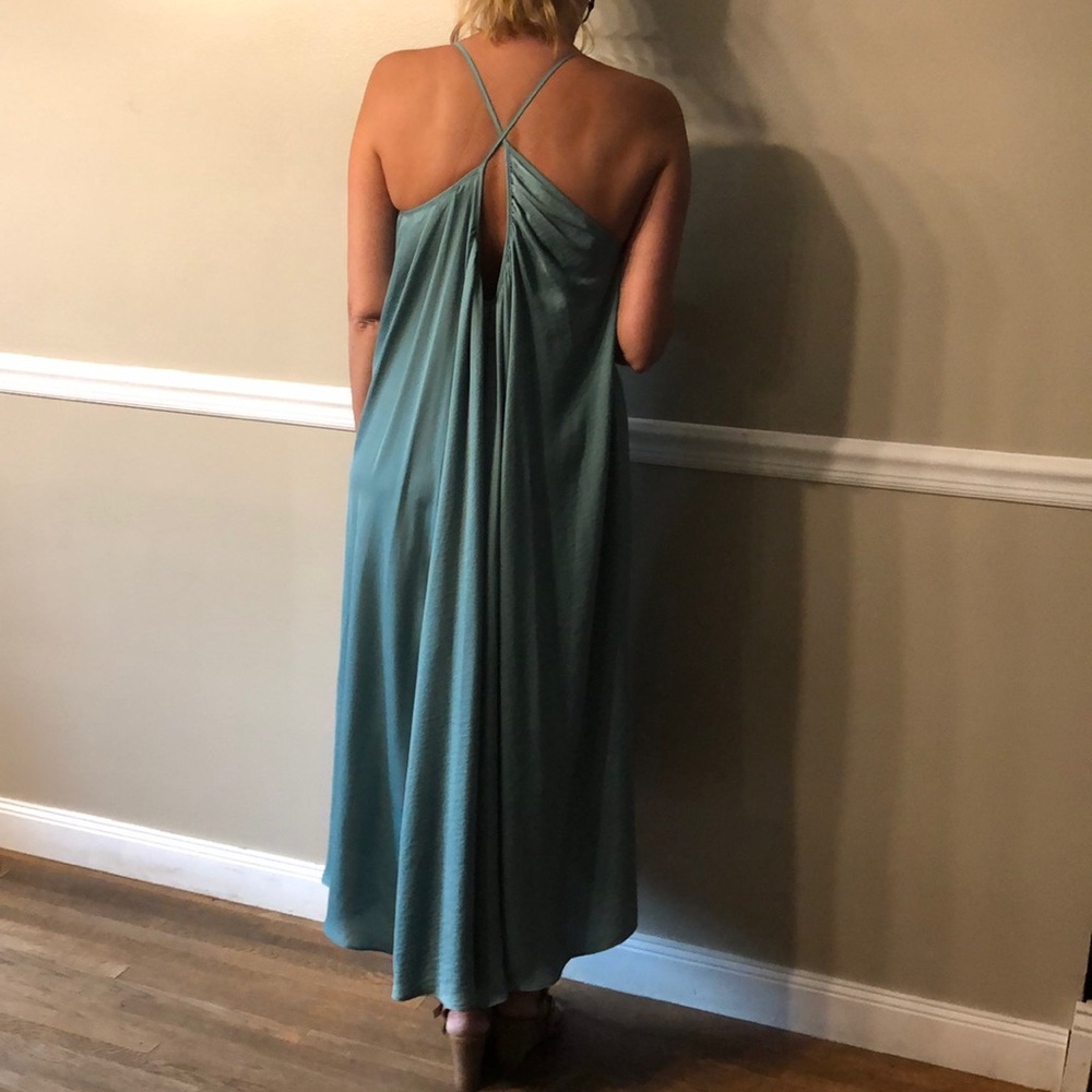 Satin dress.